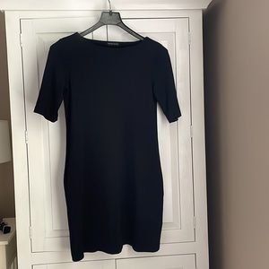 Adrienne Vittadini Black Casual Dress With Pockets Size Large